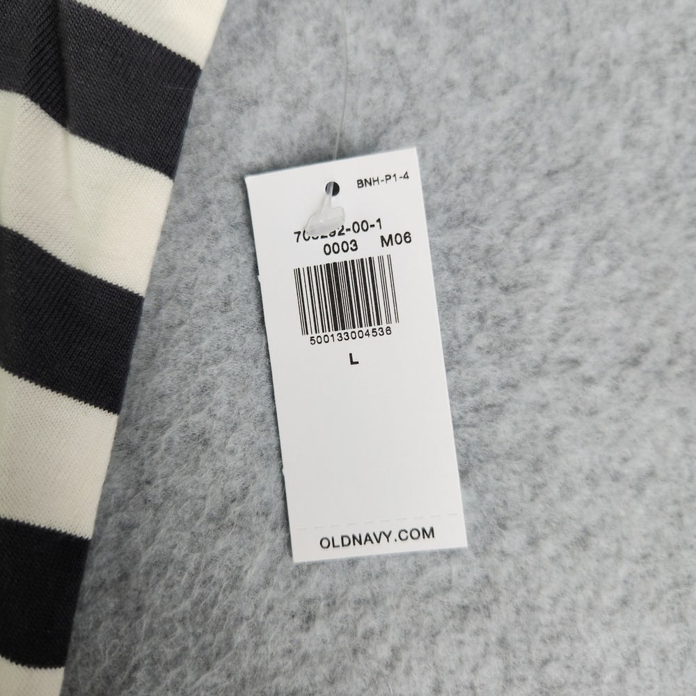 Old Navy Tank Dress Womens Large Black White Striped Stretch Sleeveless Crewneck - Picture 3 of 9